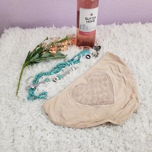 VS Sexy Beige Cut out Logo Heart BIKINI SMALL NWT